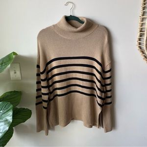 NWT GAP Split-Hem Striped Turtleneck Sweater